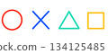 Simple circle, cross, triangle, and square marks 134125485