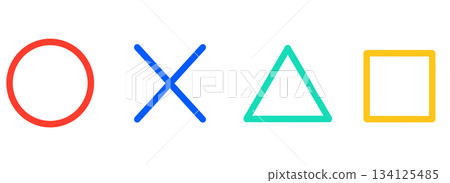 Simple circle, cross, triangle, and square marks Simple circle, cross, triangle, and square marks 134125485