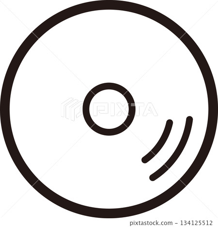 線條畫 CD/唱片圖標 線條畫 CD/唱片圖標 134125512