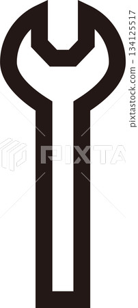 Line drawing wrench icon 134125517