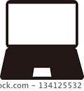 線條繪製的筆記型電腦圖標 134125532