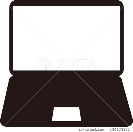 線條繪製的筆記型電腦圖標 線條繪製的筆記型電腦圖標 134125532