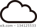 線條畫雲圖示 雲 134125533