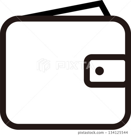 線條畫錢包圖標 線條畫錢包圖標 134125544