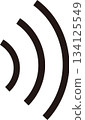 線條繪製的無線電波標誌圖標 134125549