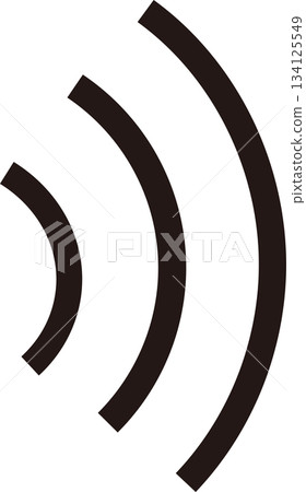 線條繪製的無線電波標誌圖標 線條繪製的無線電波標誌圖標 134125549