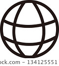 線條繪製地球圖標 134125551