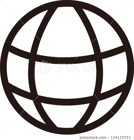 線條繪製地球圖標 線條繪製地球圖標 134125551