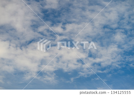 A beautifully scenic and cloudy blue sky stretches endlessly above, offering a serene aesthetic A beautifully scenic and cloudy blue sky stretches endlessly above, offering a serene aesthetic 134125555