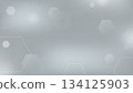 Abstract gray background decorated with white overlap hexagon and circle shapes , Vector illustration 134125903