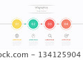 Infographic 4 options design elements for your business data. Vector Illustration. 134125904