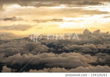 Beautiful view of sky and sea of fog before sunset seen from Panalaban Base Camp on Mt.Kinabalu, Malaysia. Beautiful view of sky and sea of fog before sunset seen from Panalaban Base Camp on Mt.Kinabalu, Malaysia. 134126261