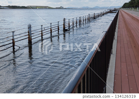 大阪灣海濱步道的沉沒—土地沉降和海平面上升的記錄 134126319