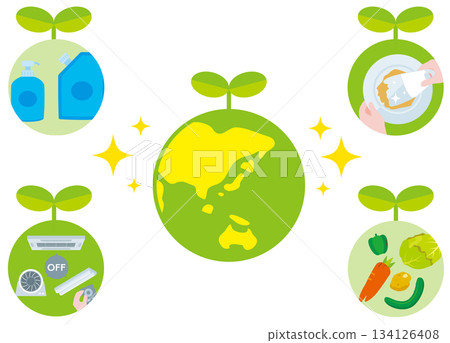 Illustration of a sloth's eco-friendly lifestyle 134126408