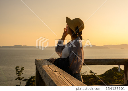 日落時的海景 134127601