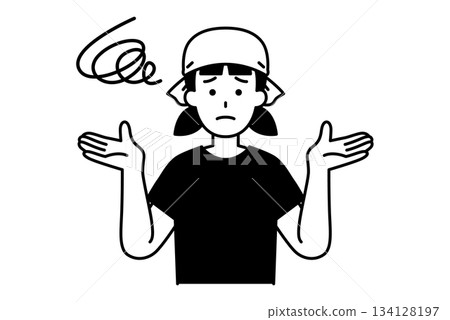 A female izakaya waitress throwing up her hands 134128197