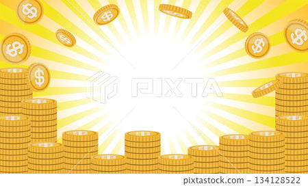 背景是一堆有美元符號的硬幣。 134128522