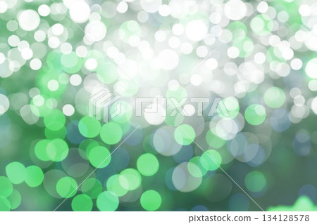Abstract bokeh lights pattern is shimmering in flat design, with green white pale blue circles Abstract bokeh lights pattern is shimmering in flat design, with green white pale blue circles 134128578