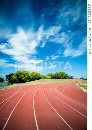 Athletics field on a sunny day Athletics field on a sunny day 134128587