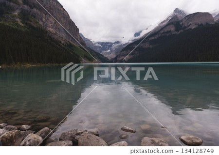 Mountain and lake at countryside 134128749