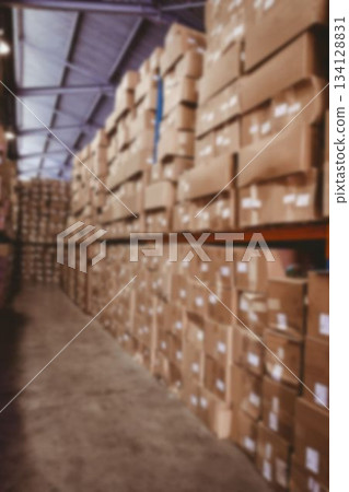 Cardboard boxes arranged in rack Cardboard boxes arranged in rack 134128831