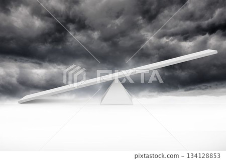 White scales in front of storm clouds 134128853