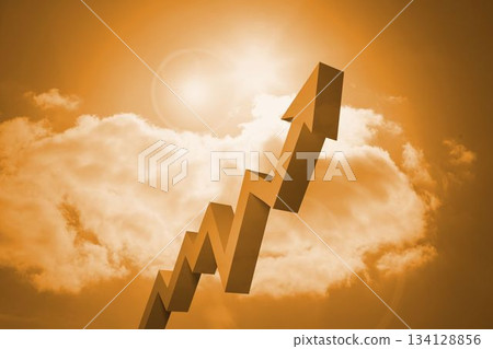 Arrows in the sky in orange 134128856