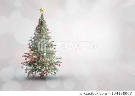 Christmas tree in bright room 134128967