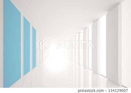 Modern blue and white room 134129007