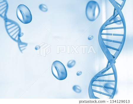 Blue chromosomes on blue background 134129013