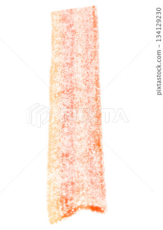 sour strawberry candy belts isolated on white bakground 134129230
