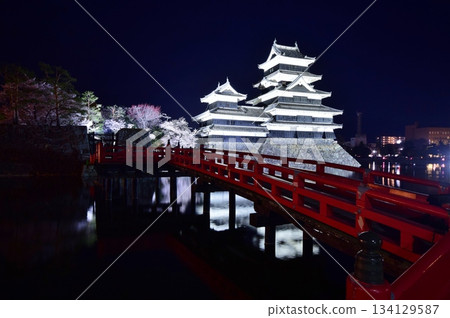 松本城春季燈光秀 松本城春季燈光秀 134129587