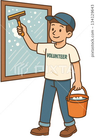 Cleaning School Windows 134129643