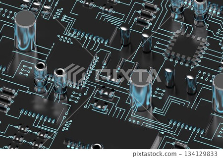 Close up of circuit board 134129833
