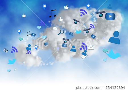 Floating application icons 134129894