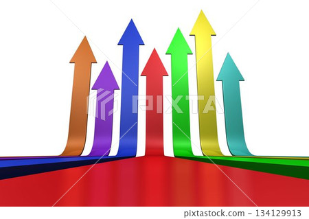 Colourful arrows pointing up Colourful arrows pointing up 134129913