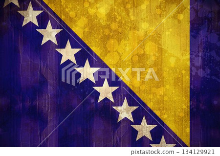 Bosnia flag in grunge effect 134129921