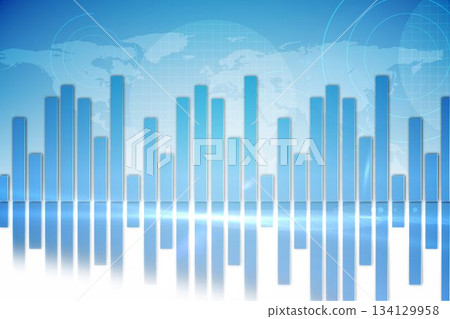 Global business graphic in blue 134129958
