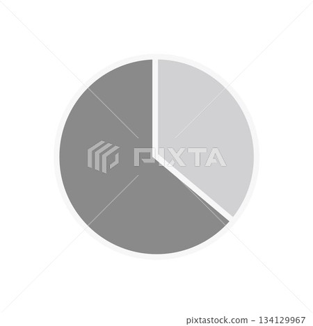 Digitally generated image of gray pie chart Digitally generated image of gray pie chart 134129967