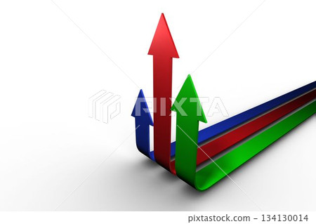 Colourful arrows pointing up Colourful arrows pointing up 134130014