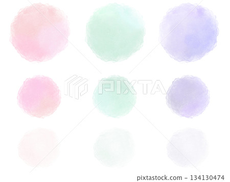 淺色水彩紋理圓圈、波點和圓形 134130474
