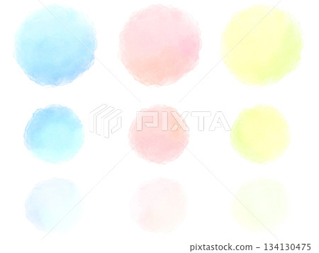 Light color watercolor textured circles, polka dots, and circles 134130475
