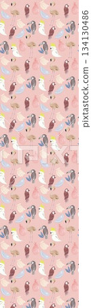 Assorted floral geometric and heart pattern panel designs in soft pastel colors Assorted floral geometric and heart pattern panel designs in soft pastel colors 134130486