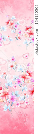 Assorted floral geometric and heart pattern panel designs in soft pastel colors Assorted floral geometric and heart pattern panel designs in soft pastel colors 134130502
