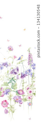 Assorted floral geometric and heart pattern panel designs in soft pastel colors Assorted floral geometric and heart pattern panel designs in soft pastel colors 134130548
