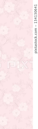 Assorted floral geometric and heart pattern panel designs in soft pastel colors 134130641