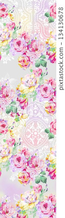 Assorted floral geometric and heart pattern panel designs in soft pastel colors Assorted floral geometric and heart pattern panel designs in soft pastel colors 134130678