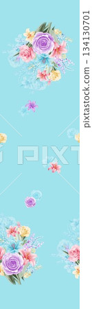Assorted floral geometric and heart pattern panel designs in soft pastel colors Assorted floral geometric and heart pattern panel designs in soft pastel colors 134130701