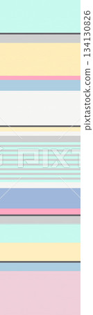 Assorted floral geometric and heart pattern panel designs in soft pastel colors 134130826