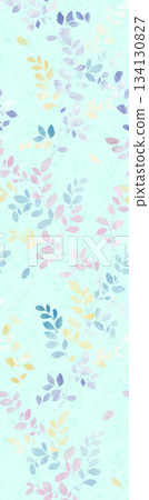 Assorted floral geometric and heart pattern panel designs in soft pastel colors 134130827